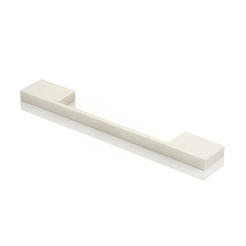 solid brass cabinet handle in polished nickel finish