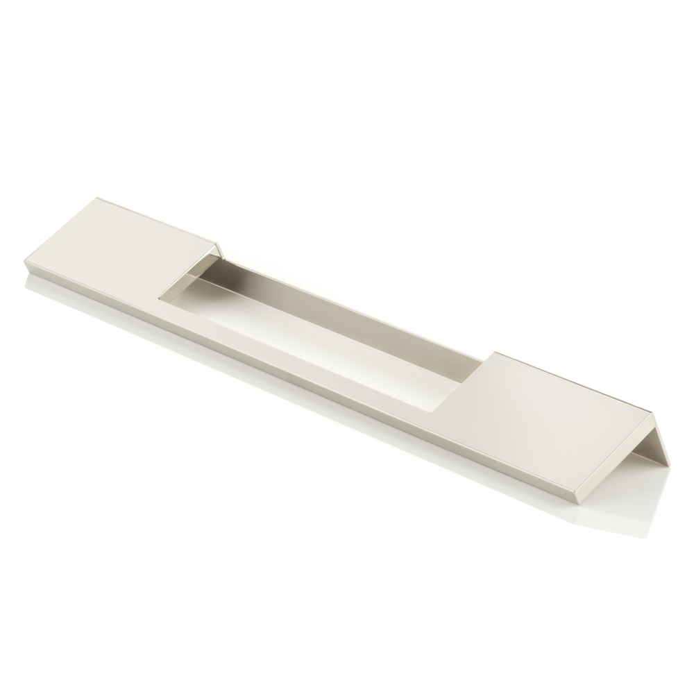 solid brass cabinet handle in polished nickel finish